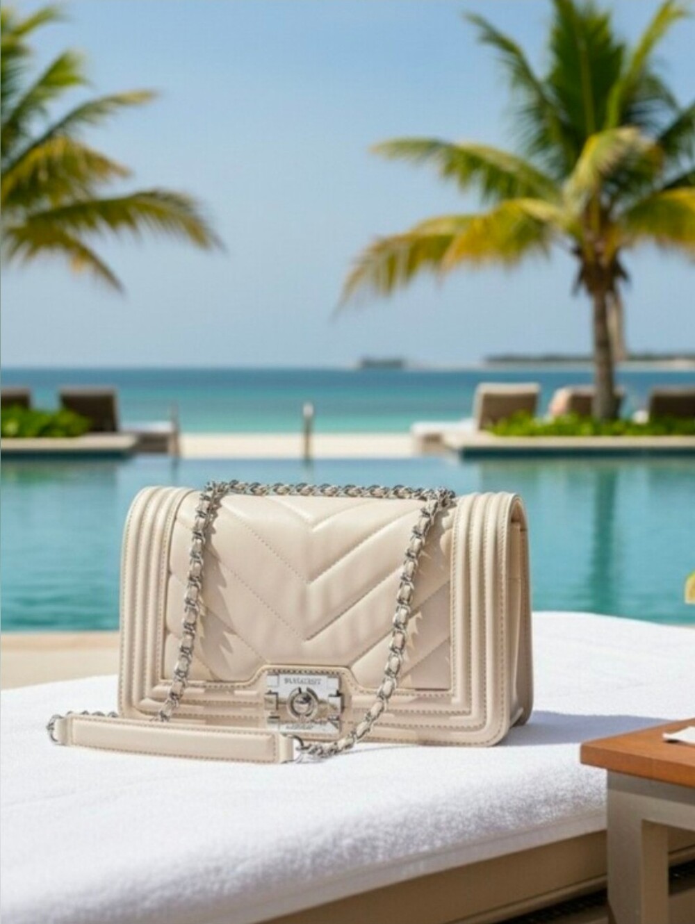 Badgley Mischka Quilted Chain-Handle/Strap Shoulder Bag